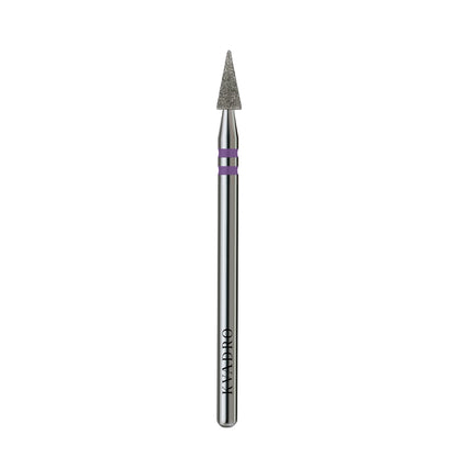KVADRO Diamond Nail Drill Bit Pointed Cone 0.30 mm Violet is designed for precise and controlled nail preparation with a softer, more delicate abrasiveness.
