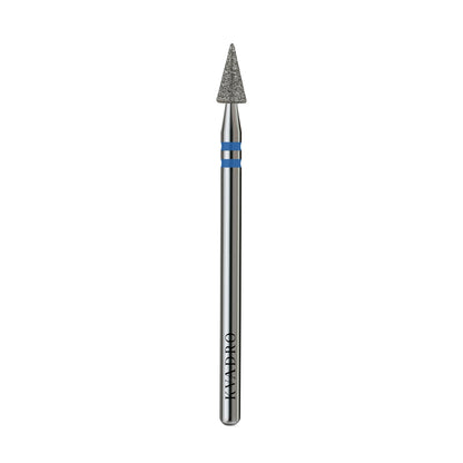  KVADRO Diamond Nail Drill Bit Pointed Cone 0.35 mm Blue is designed for efficient and precise nail preparation in professional manicure and pedicure procedures. 