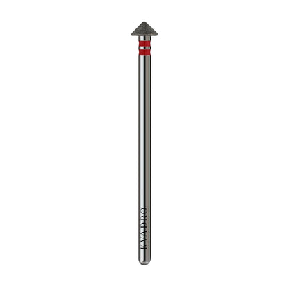  KVADRO Diamond Nail Drill Bit Pointed Cone 0.50 mm Red is designed for precise modeling and delicate finishing work in professional nail services. 