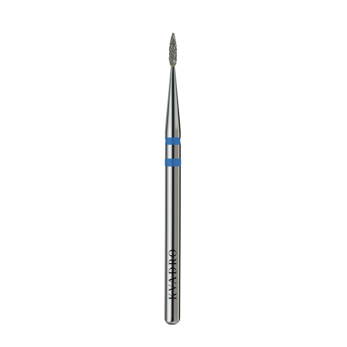 KVADRO Diamond Nail Drill Bit Pointed Flame 0.10 mm Blue is a professional e-file attachment designed for more intensive yet controlled nail preparation.