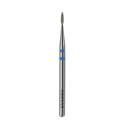 KVADRO Diamond Nail Drill Bit Pointed Flame 0.10 mm Blue is a professional e-file attachment designed for more intensive yet controlled nail preparation.