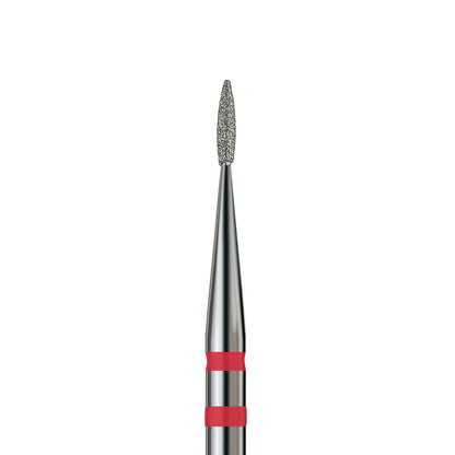 KVADRO Diamond Nail Drill Bit – Pointed Flame 0.10 mm – Red