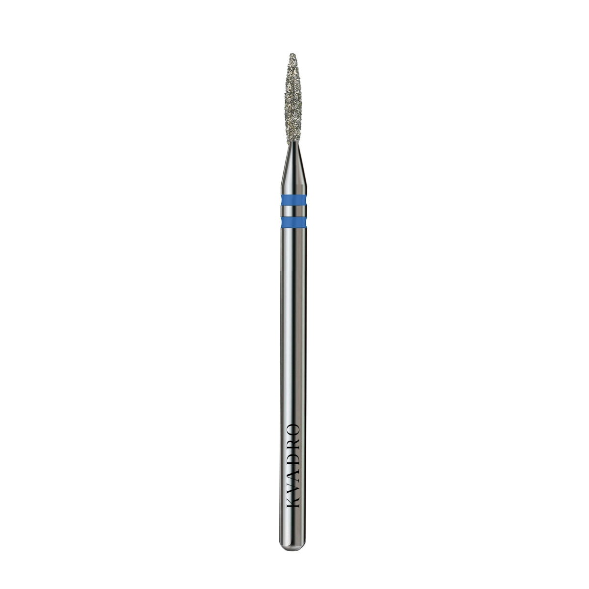 KVADRO Diamond Nail Drill Bit Pointed Flame 0.14 mm Blue is a professional e-file attachment designed for efficient nail preparation with enhanced cutting power. 