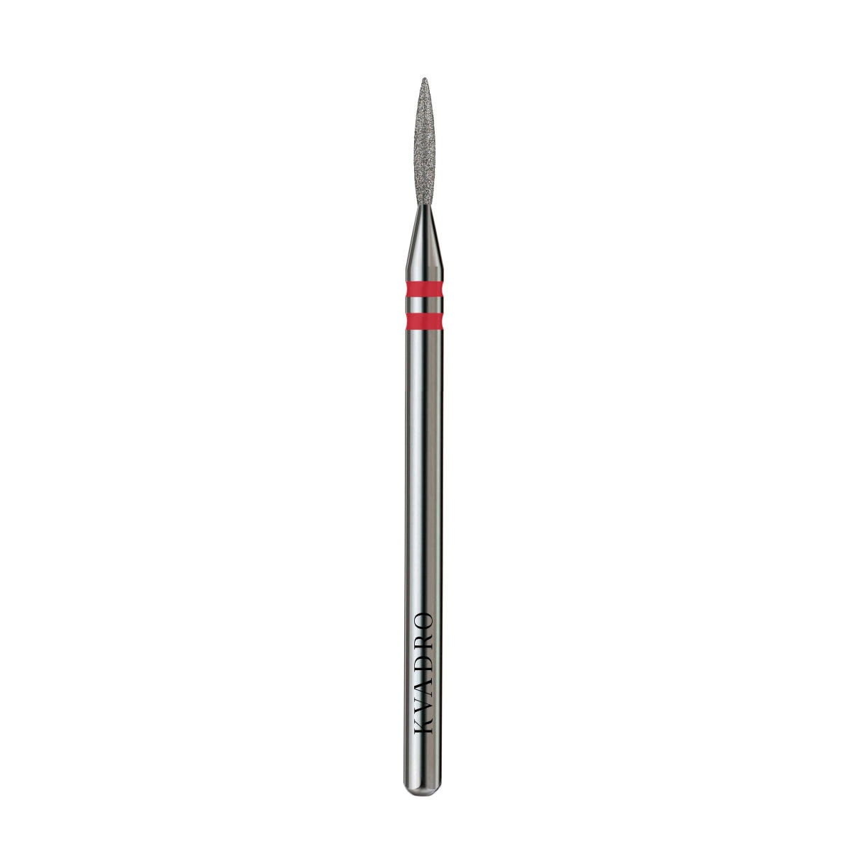 KVADRO Diamond Nail Drill Bit Pointed Flame 0.14 mm Red is a professional-grade e-file bit designed for precise and gentle manicure and pedicure work.