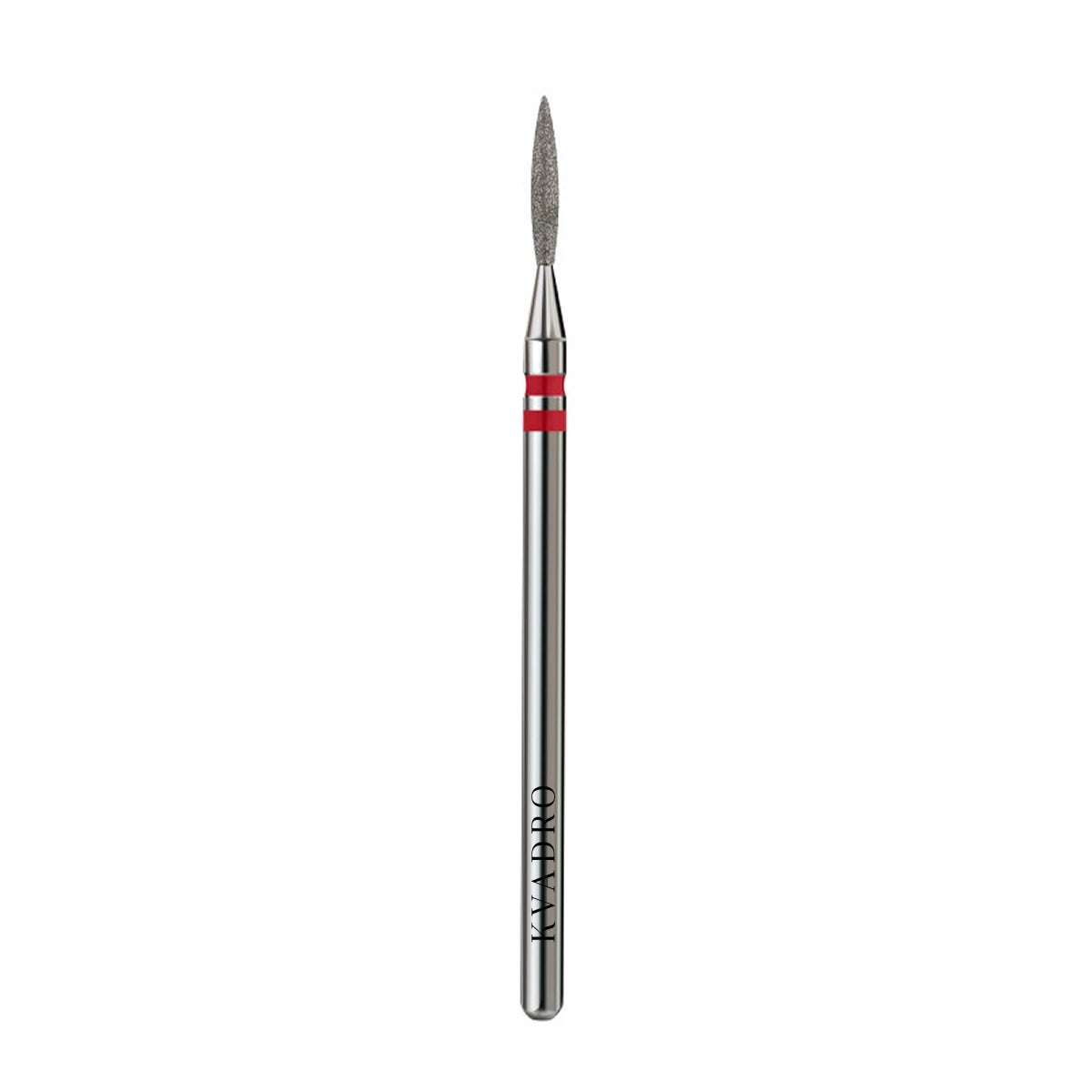  KVADRO Diamond Nail Drill Bit Pointed Flame 0.16 mm Red is designed for gentle and precise nail preparation procedures. 