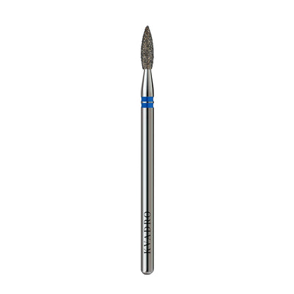  KVADRO Diamond Nail Drill Bit Pointed Flame 0.18 mm Blue is designed for controlled and efficient nail preparation procedures. 