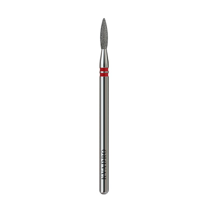 KVADRO Diamond Nail Drill Bit Pointed Flame 0.18 mm Red is designed for gentle and precise nail preparation procedures