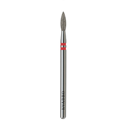 KVADRO Diamond Nail Drill Bit Pointed Flame 0.23 mm Red is a professional e-file attachment designed for efficient, safe, and controlled manicure and pedicure procedures.