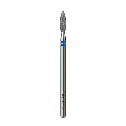 KVADRO Diamond Nail Drill Bit Pointed Flame 0.25 mm Blue is designed for efficient and controlled nail preparation procedures.