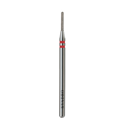 KVADRO Diamond Nail Drill Bit Rounded Cylinder 0.10 mm Red is designed for delicate and precise nail preparation.