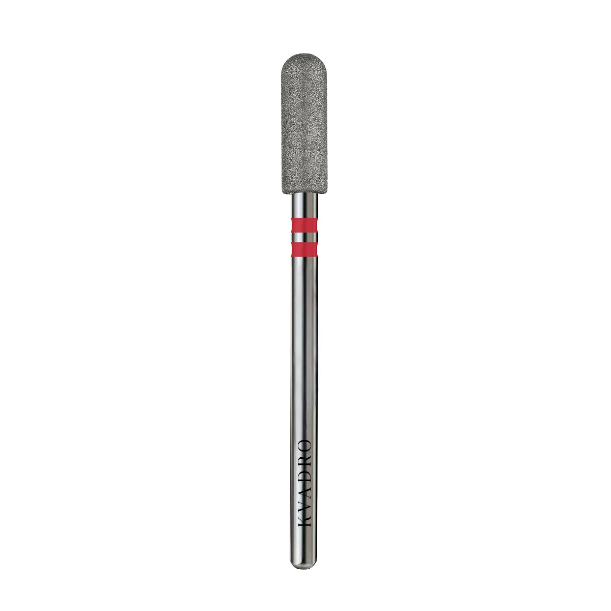 KVADRO Diamond Nail Drill Bit Rounded Cylinder 0.40 mm Red is designed for gentle and efficient nail preparation in professional manicure and pedicure procedures.