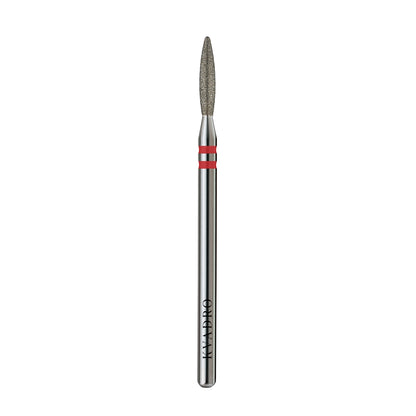 KVADRO Diamond Nail Drill Bit Safety Flame 0.21 mm Red is designed for delicate and controlled nail preparation in professional manicure and pedicure procedures.