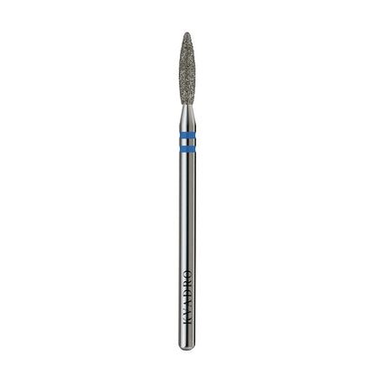 KVADRO Diamond Nail Drill Bit Safety Flame 0.23 mm Blue is designed for efficient and controlled nail preparation in professional manicure and pedicure procedures. 