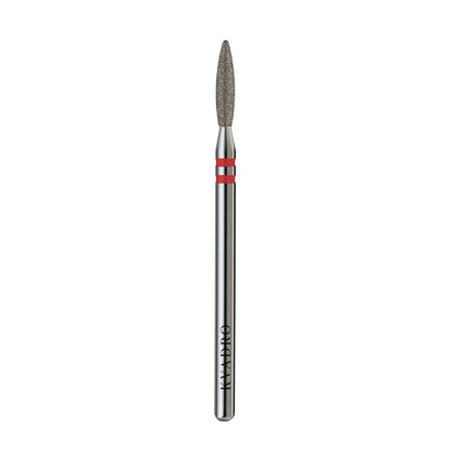 KVADRO Diamond Nail Drill Bit Safety Flame 0.23 mm Red is designed for delicate and controlled nail preparation in professional manicure and pedicure procedures.