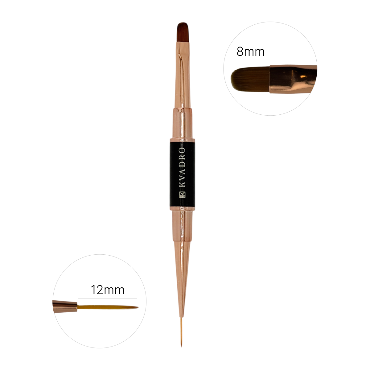 Double-Sided Nail Brush - Liner 8 mm + Gel 12 mm