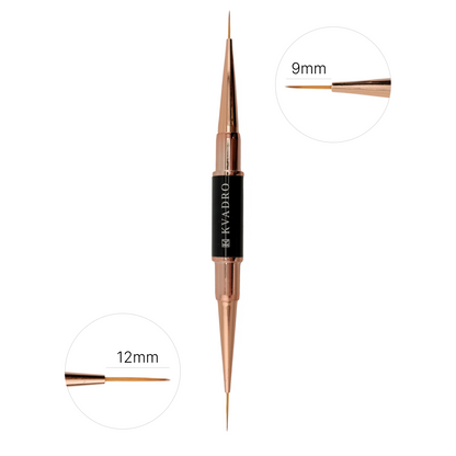 KVADRO Double-Sided Nail Brush - Liner 9mm + 12mm