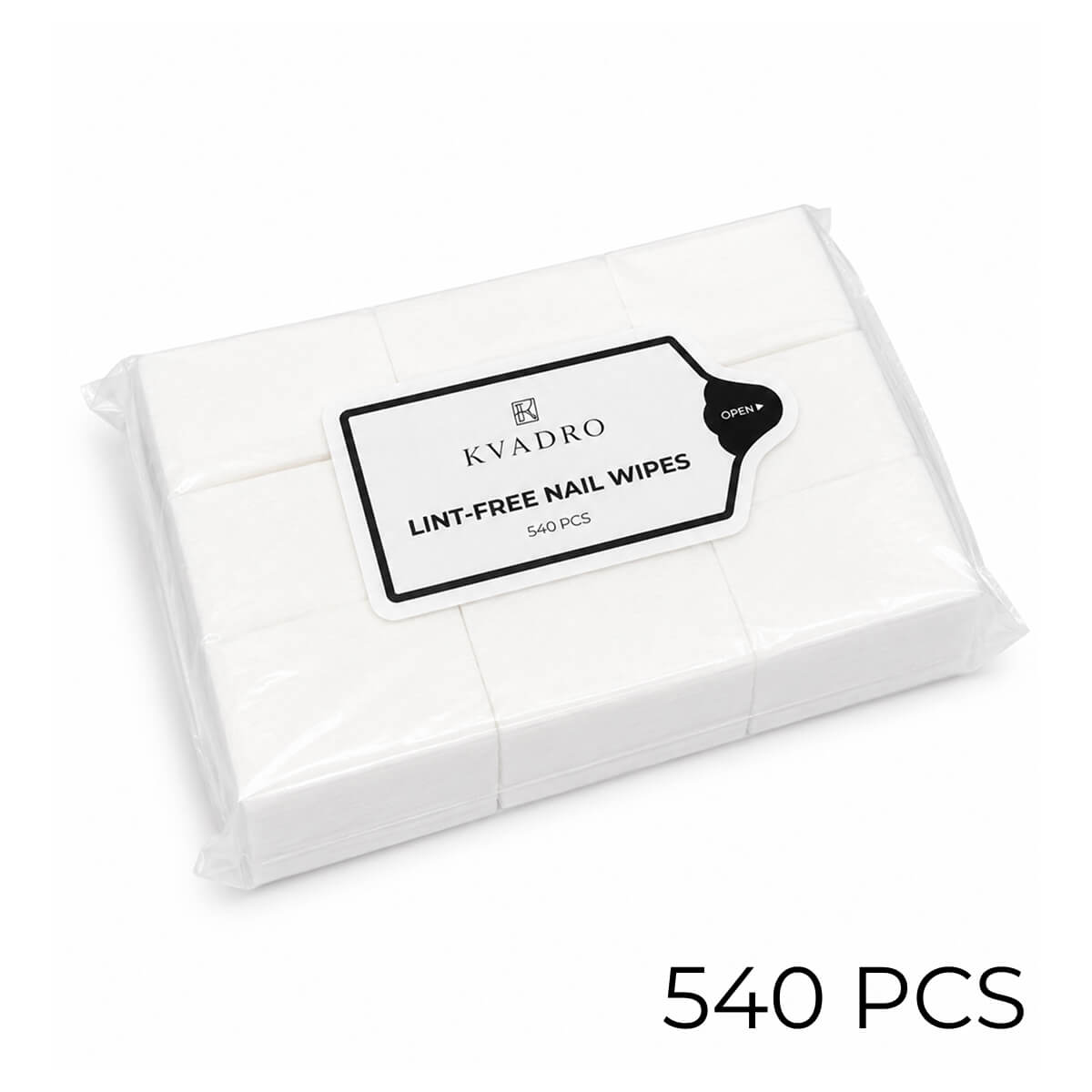 KVADRO 540-piece lint-free wipes for nail prep and gel removal