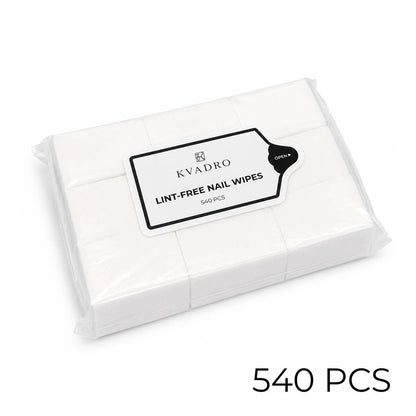 KVADRO 540-piece lint-free wipes for nail prep and gel removal