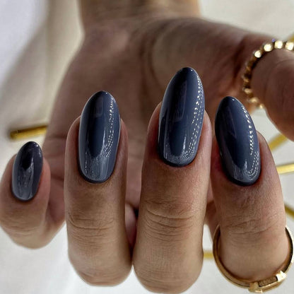 LiNTO Gel Polish #085 — label close-up, opaque gray shade