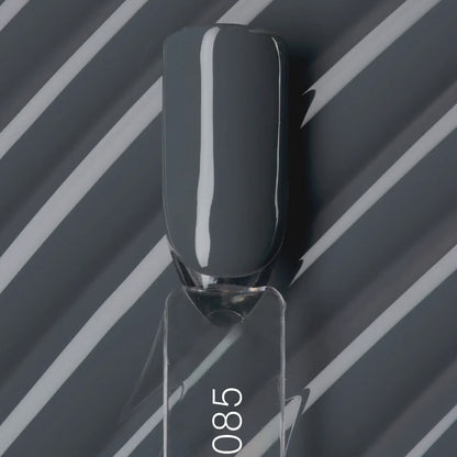 10ml — LiNTO Gel Polish #085 — single nail close-up, opaque gray texture