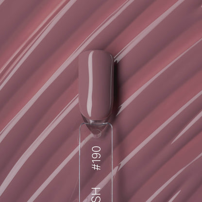 10ml — LiNTO Gel Polish #190 — open bottle with brush, pastel violet gel polish
