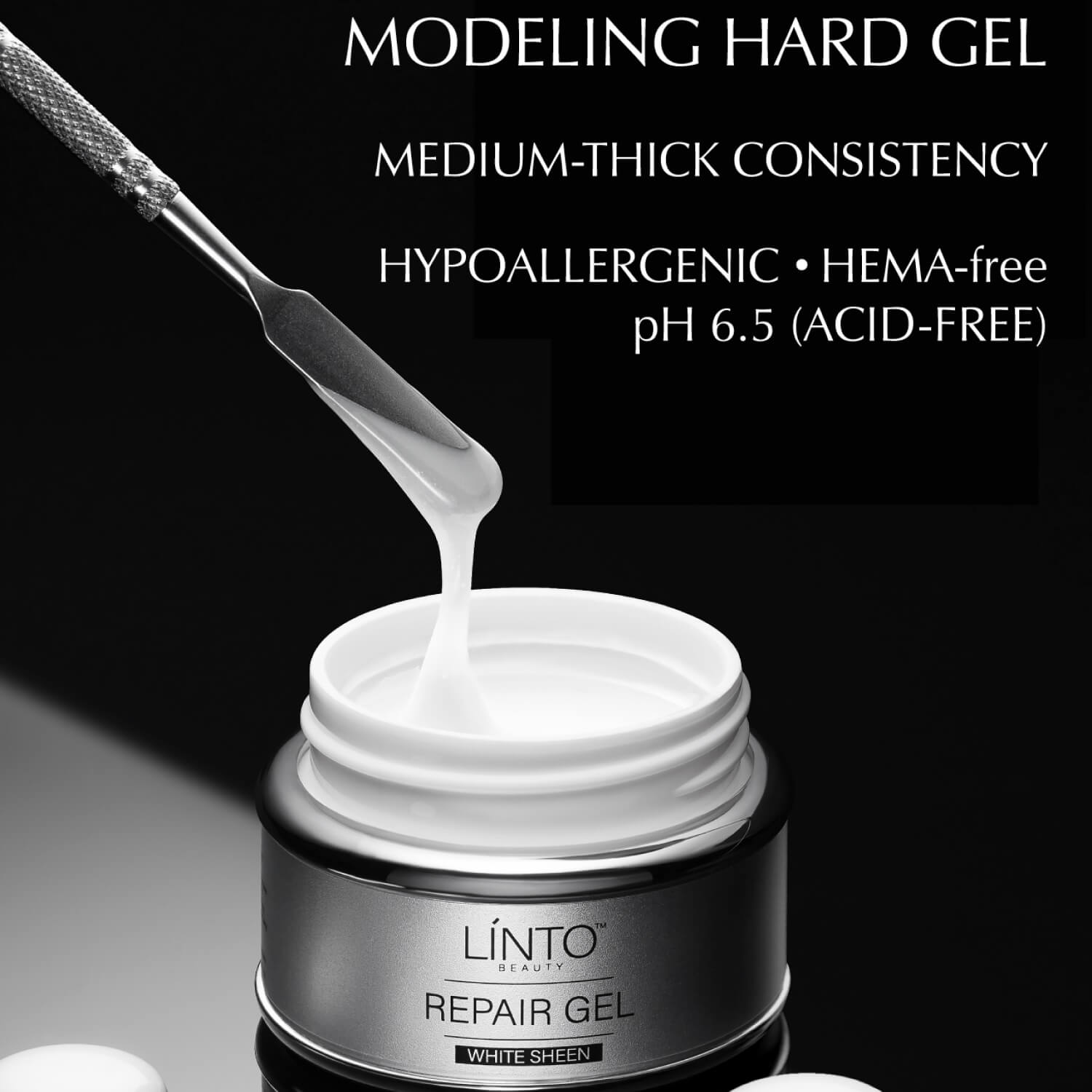 LiNTO nail hard gel White Sheen