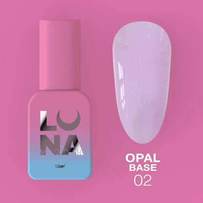 Luna Opal Base #2 sparkling nail base gel for salon manicure 13ml