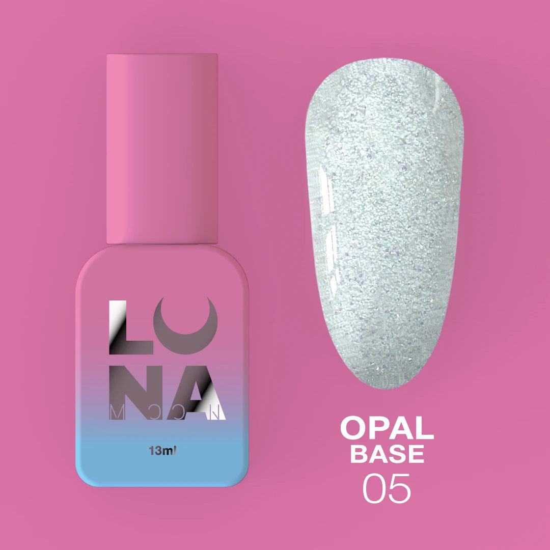 Luna Opal Base 5 shimmer base gel for manicure and nail design 13ml