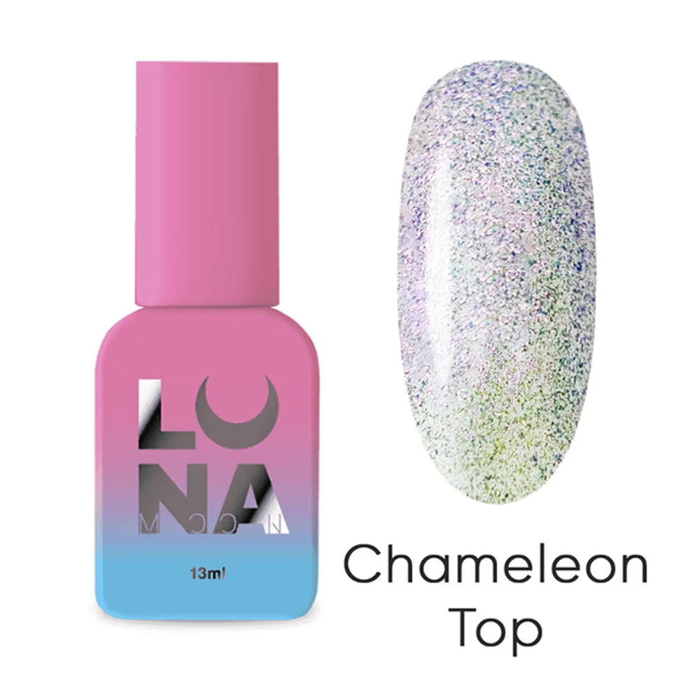 Luna Top Chameleon gel top coat 13ml professional UV LED color-shifting nail finish