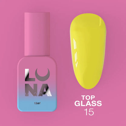 LUNAmoon Top Glass #15 gel top coat bottle, 13ml
