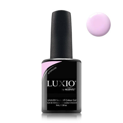 Luxio Afterglow Gel Polish — bottle paired with a Luxio top coat