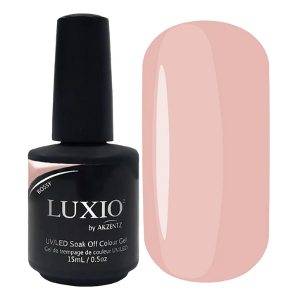 Luxio Bossy Gel Polish — closed bottle, assertive dusty-rose