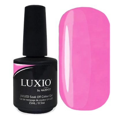 9ml — Luxio Delightful Gel Polish — closed bottle, vibrant cool pink