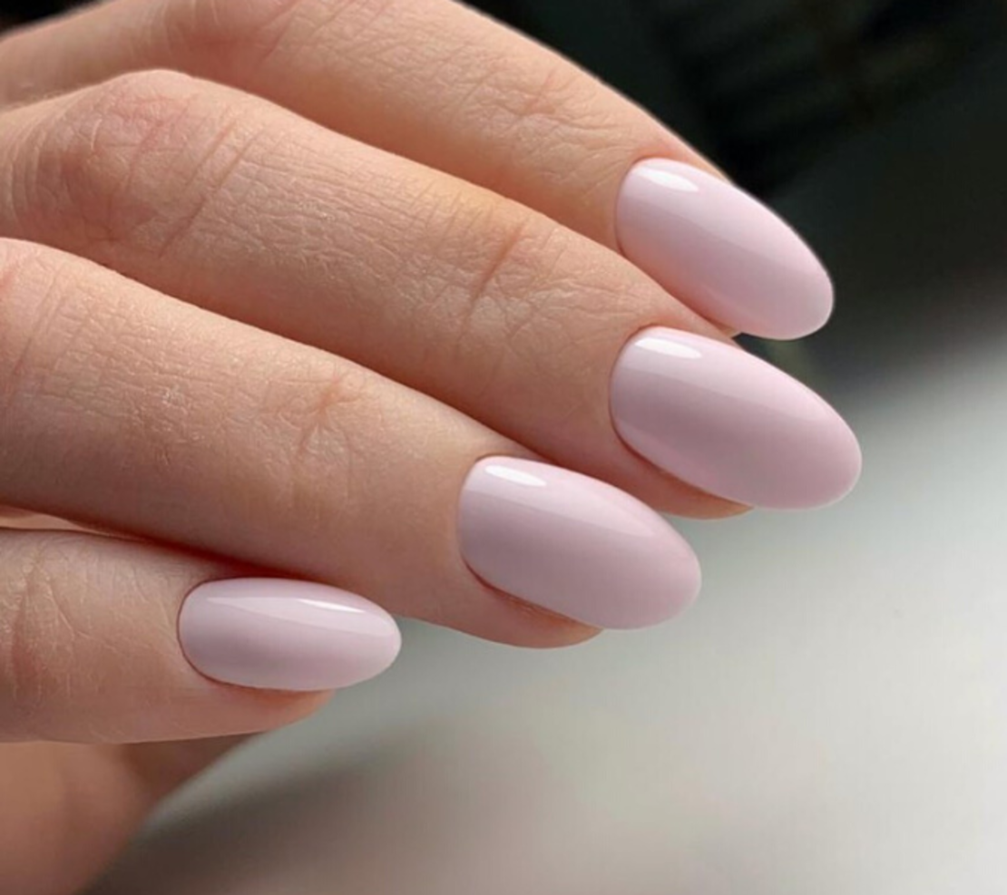 Luxio Fairy Gel Polish — full manicure, soft cool pink coverage