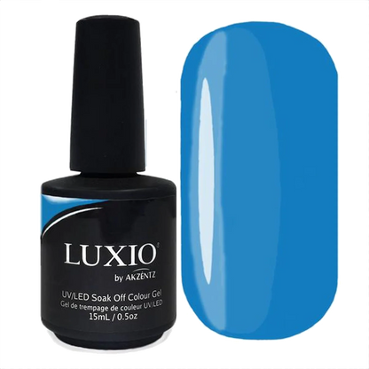 15ml — Luxio Fanfare Gel Polish — bottle paired with a Luxio top coat