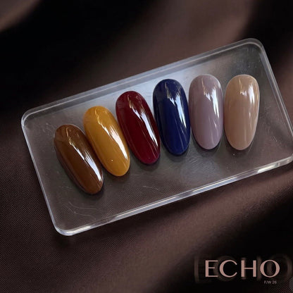 Luxio Oud Gel Polish — swatch on nail tip, layered brown finish