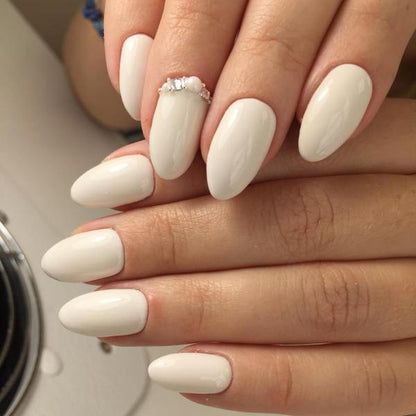 Luxio Ivory Gel Polish — open bottle with brush, ivory gel