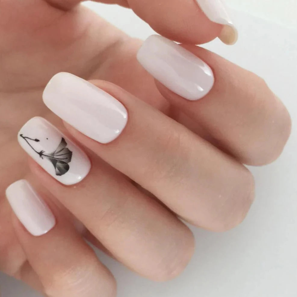 Luxio Ivory Gel Polish — single nail close-up, glossy finish