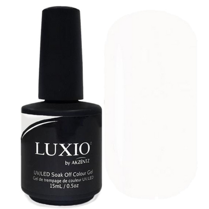 15ml — Luxio Ivory Gel Polish — open bottle with brush, ivory gel