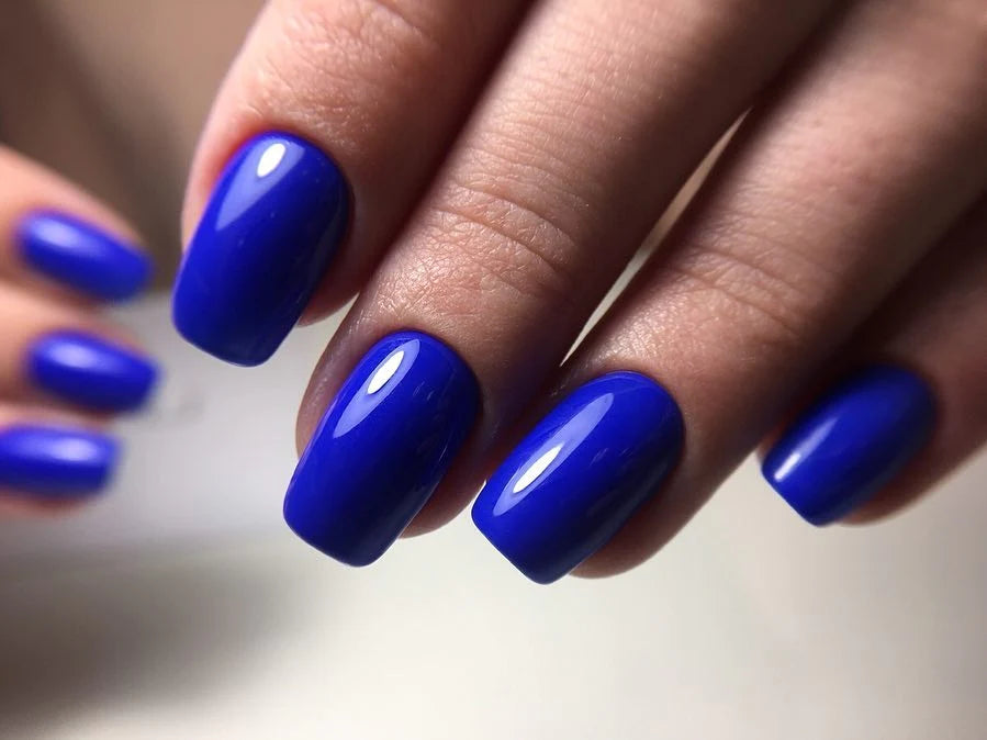Luxio Lookout Gel Polish — open bottle with brush, blue gel