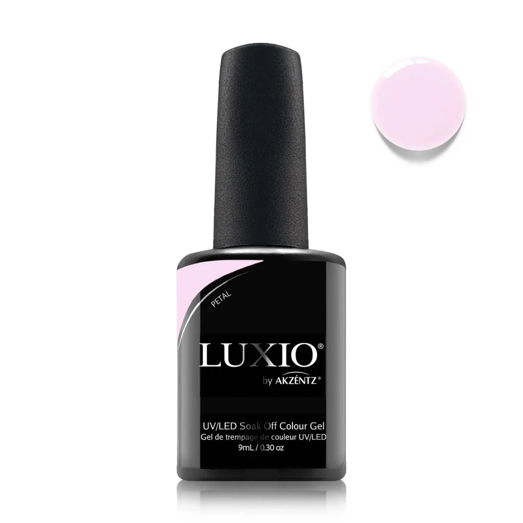 9ml — Luxio Petal Semi-Sheer Gel Polish — single nail close-up, glossy finish