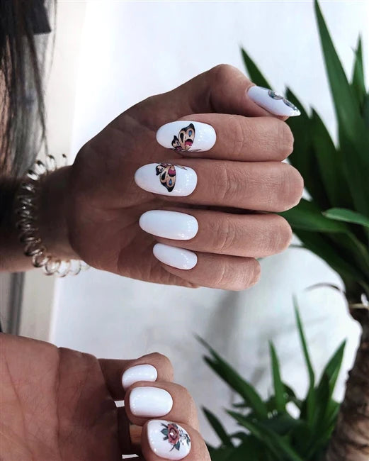 Luxio Polar Gel Polish — full manicure, icy white coverage