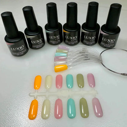 Luxio Shell Gel Polish — full manicure, delicate shell pink coverage