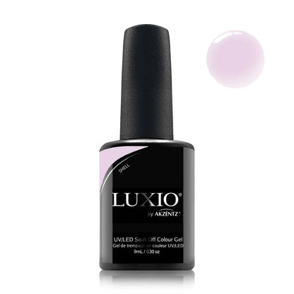 Luxio Shell Gel Polish — bottle paired with a Luxio top coat