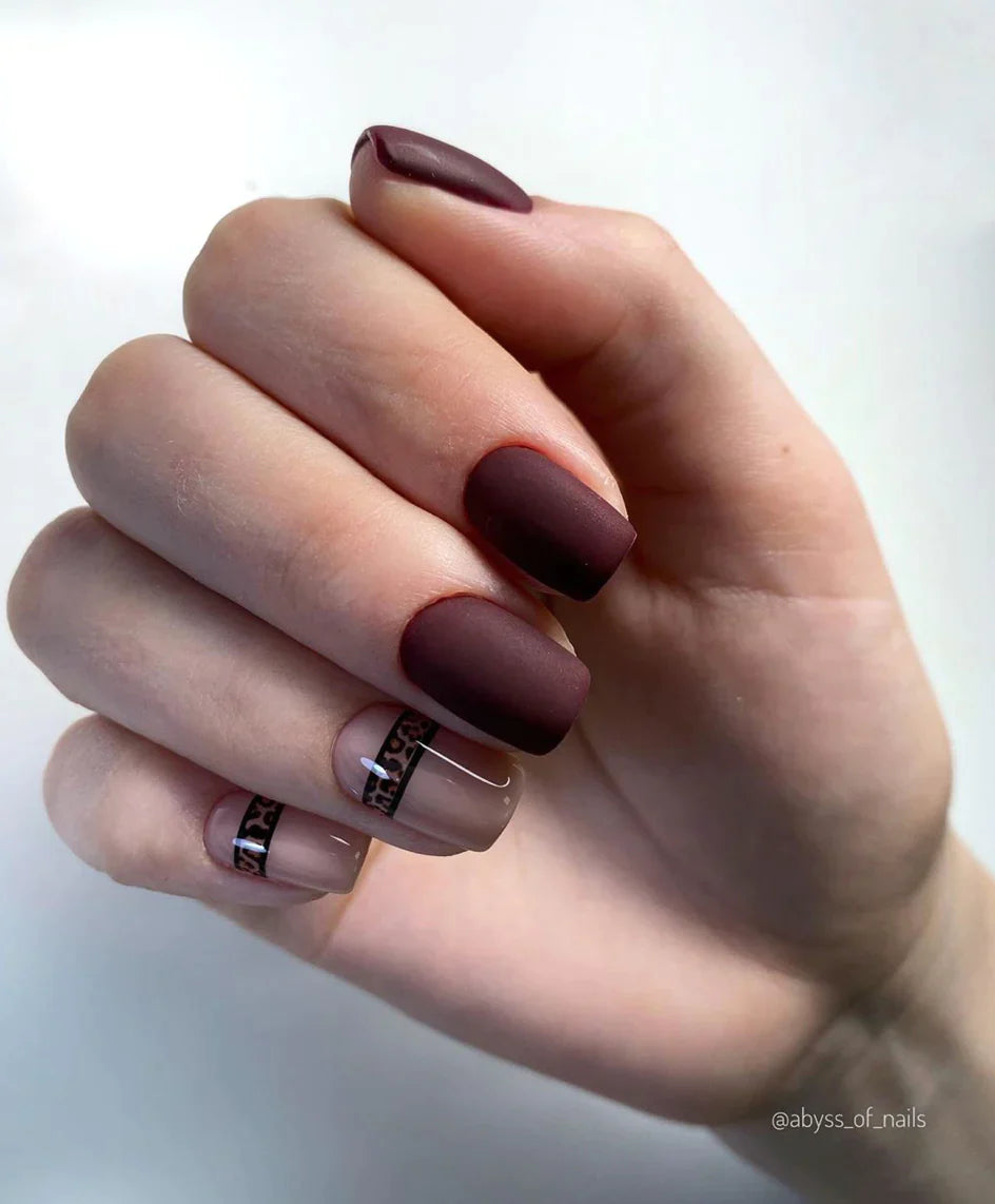 Luxio Vamp Gel Polish — full manicure, deep noir-rouge coverage