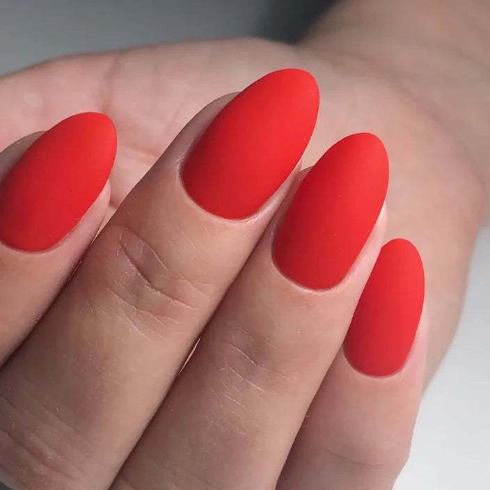 Luxio Virtue Gel Polish — open bottle with brush, red gel