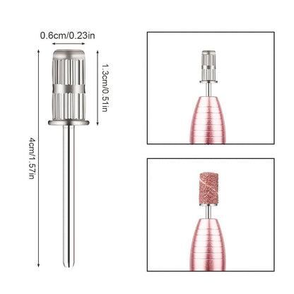 Mandrel bit dimensions: 0.6 cm head diameter, 1.3 cm head height, 4 cm total length