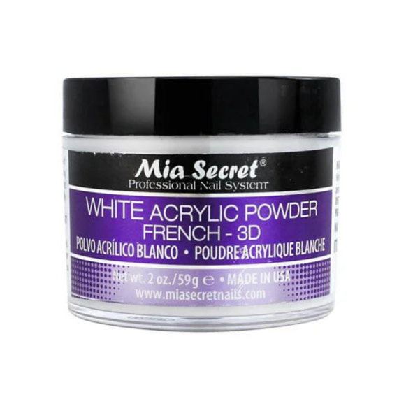 Mia Secret - White Acrylic Powder, 2oz, 4oz and 8oz
