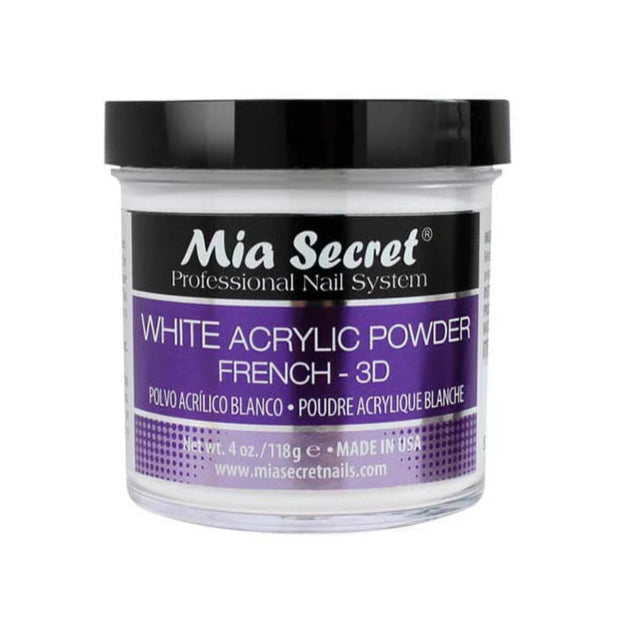 Mia Secret - White Acrylic Powder, 2oz, 4oz and 8oz
