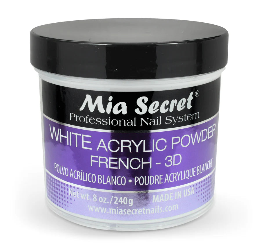 Mia Secret - White Acrylic Powder, 2oz, 4oz and 8oz
